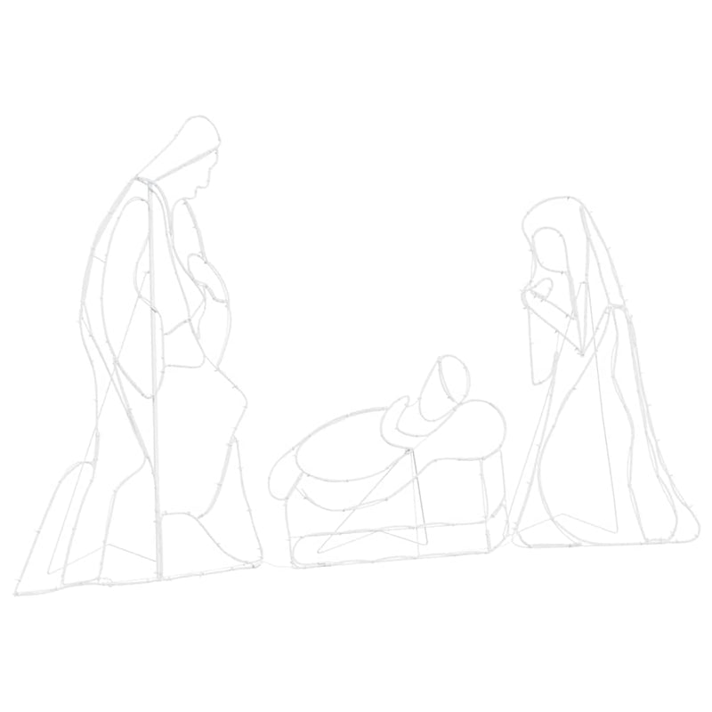 vidaXL Világító Betlehemi Jelenet 550 LED-del Sokszínű 112 x 72 cm PVC