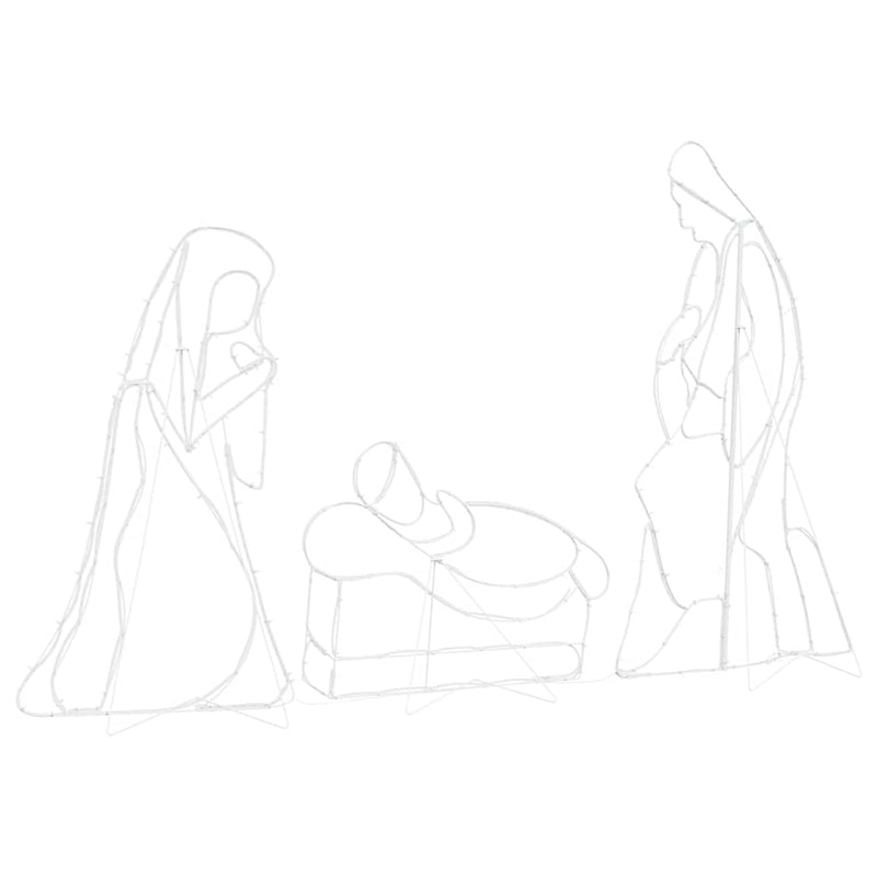 vidaXL Világító Betlehemi Jelenet 550 LED-del Sokszínű 112 x 72 cm PVC