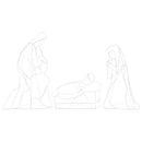 vidaXL Világító Betlehemi Jelenet 550 LED-del Sokszínű 112 x 72 cm PVC