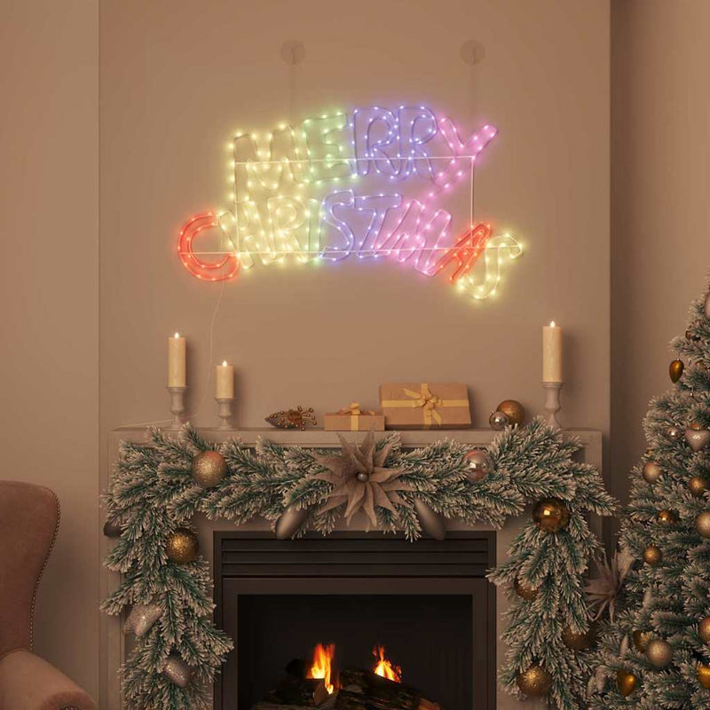 vidaXL Karácsonyi tábla 240 LED-del Sokszínű 100 x 50 cm PVC