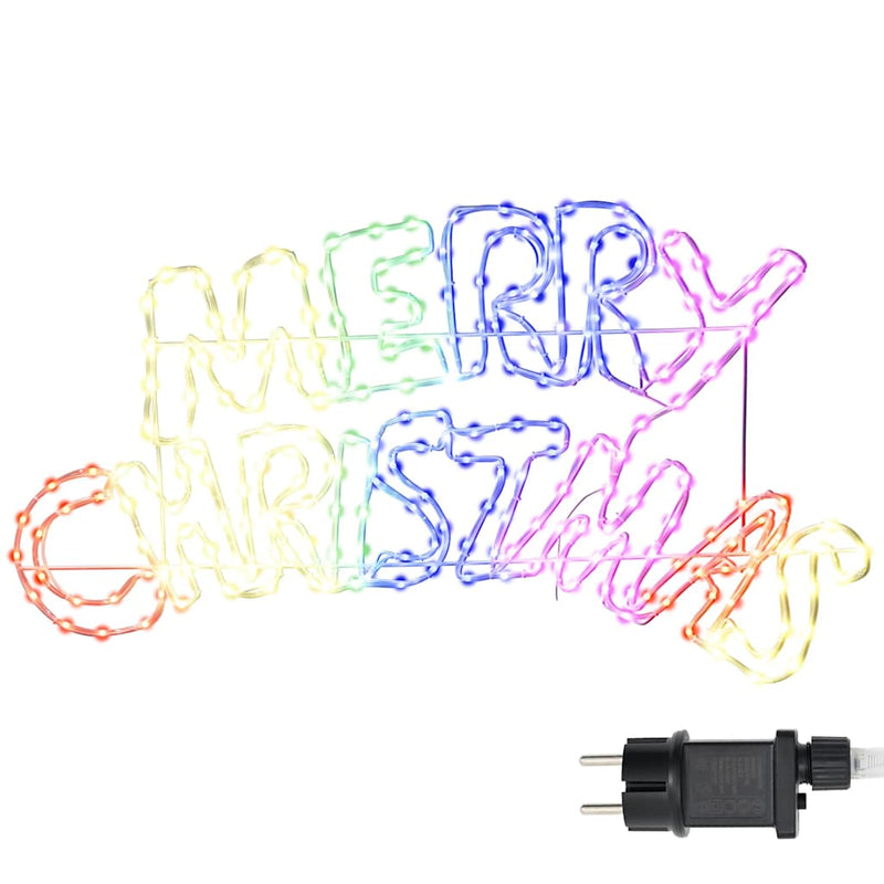 vidaXL Karácsonyi tábla 240 LED-del Sokszínű 100 x 50 cm PVC