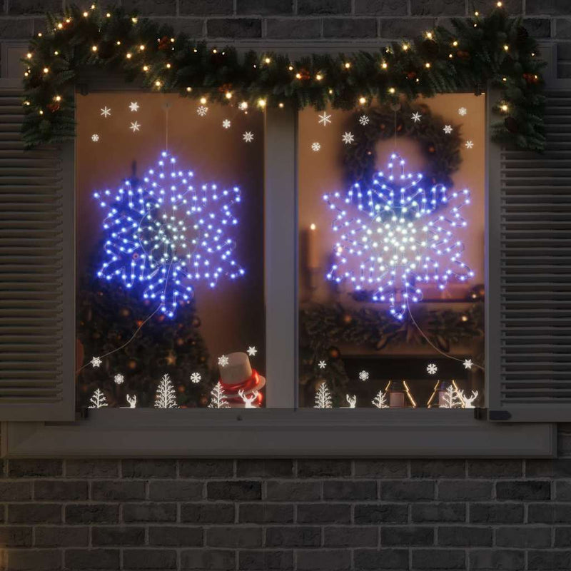 vidaXL Karácsonyi Hópehely 156 LED-del Kék 55,5 x 55,5 x 0,75 cm PVC