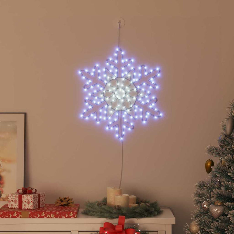 vidaXL Karácsonyi Hópehely 156 LED-del Kék 55,5 x 55,5 x 0,75 cm PVC