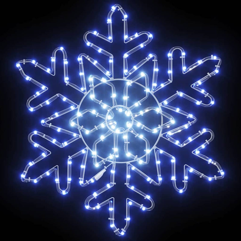 vidaXL Karácsonyi Hópehely 156 LED-del Kék 55,5 x 55,5 x 0,75 cm PVC