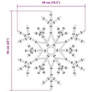 vidaXL Karácsonyi Hópehely Meleg fehér 56 x 49 x 0.7 cm PVC