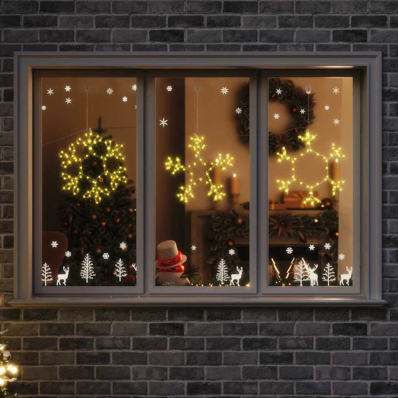 vidaXL Karácsonyi Hópehely 252 LED-del Meleg fehér 45 x 38 cm PVC