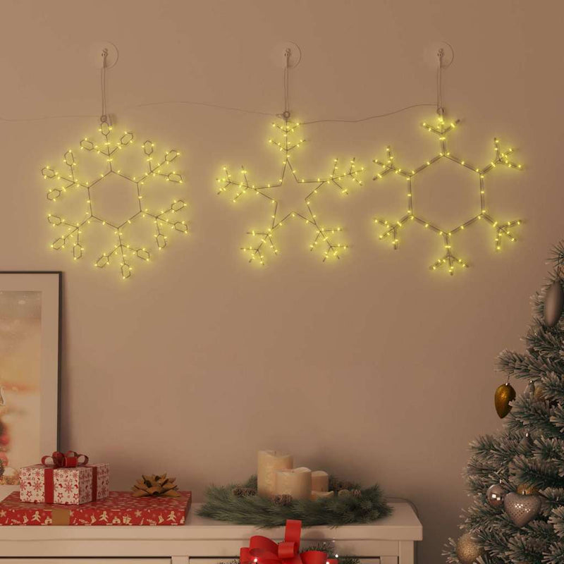 vidaXL Karácsonyi Hópehely 252 LED-del Meleg fehér 45 x 38 cm PVC