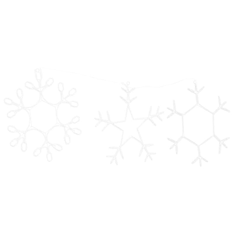 vidaXL Karácsonyi Hópehely 252 LED-del Meleg fehér 45 x 38 cm PVC