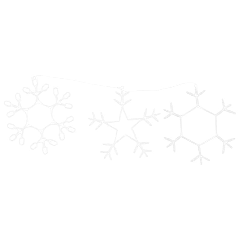 vidaXL Karácsonyi Hópehely 252 LED-del Meleg fehér 45 x 38 cm PVC