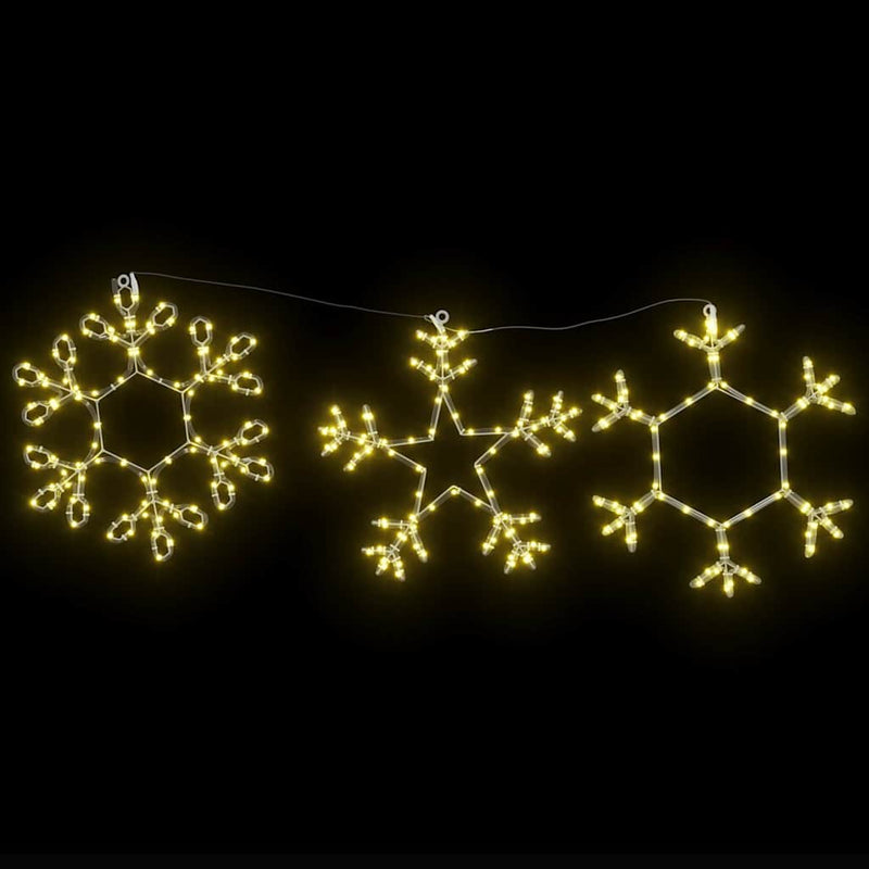 vidaXL Karácsonyi Hópehely 252 LED-del Meleg fehér 45 x 38 cm PVC