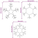 vidaXL Karácsonyi Hópehely 252 LED-del Meleg fehér 45 x 38 cm PVC