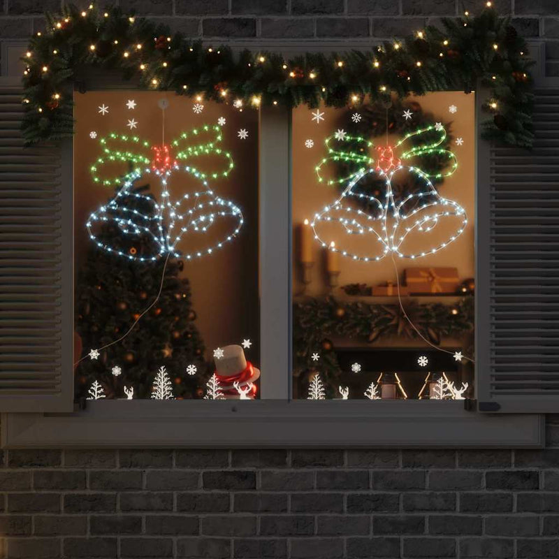 vidaXL Karácsonyi Harang 144 LED-del Sokszínű 56 x 46 cm PVC
