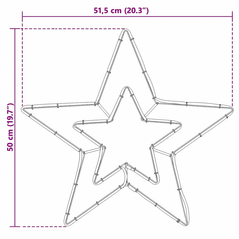 vidaXL Karácsonyi Csillag Hideg Fehér 51.5 x 50 x 0.65 cm Vas