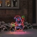 vidaXL Mikulás Fény 168 LED-del Sokszínű 58.5 x 60 x 1.3 cm Vas