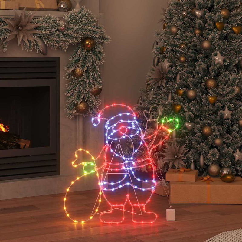 vidaXL Mikulás Fény 168 LED-del Sokszínű 58.5 x 60 x 1.3 cm Vas