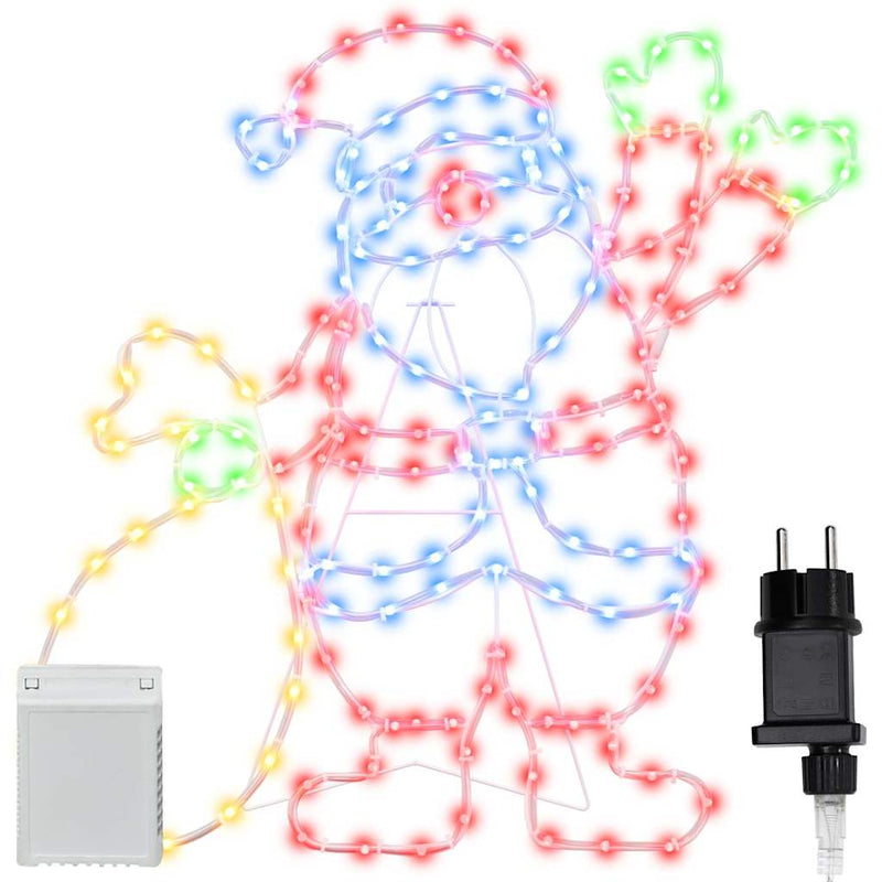 vidaXL Mikulás Fény 168 LED-del Sokszínű 58.5 x 60 x 1.3 cm Vas