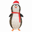 vidaXL Havas pingvin figura 600 LED-del Meleg fehér 78 x 178 cm szövet