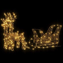 vidaXL Rénszarvas húzta szán Meleg fehér 30 x 12 x 55 cm PET