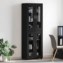vidaXL Magasfiú FLORIN 60 x 35 x 182 cm Fekete Szerelt Fa