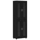 vidaXL Magasfiú FLORIN 60 x 35 x 182 cm Fekete Szerelt Fa