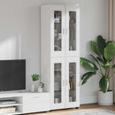 vidaXL Magasfiú FLORIN Magas Fényű Fehér 60 x 35 x 182 cm Faanyag