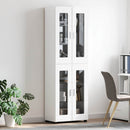vidaXL Magasfiú FLORIN Magas Fényű Fehér 60 x 35 x 182 cm Faanyag