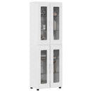 vidaXL Magasfiú FLORIN Magas Fényű Fehér 60 x 35 x 182 cm Faanyag