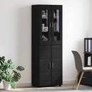 vidaXL Magasfiú FLORIN 60 x 35 x 182 cm Fekete Szerelt Fa