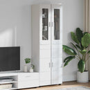 vidaXL Magasfiú FLORIN Magas Fényű Fehér 60 x 35 x 182 cm Faanyag