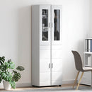 vidaXL Magasfiú polcokkal Magas Fényű Fehér 60 x 35 x 182 cm Faanyag