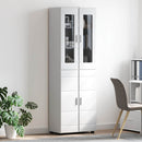 vidaXL Magasfiú FLORIN Magas Fényű Fehér 60 x 35 x 182 cm Faanyag