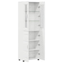 vidaXL Magasfiú FLORIN Magas Fényű Fehér 60 x 35 x 182 cm Faanyag