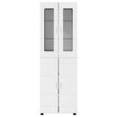 vidaXL Magasfiú FLORIN Magas Fényű Fehér 60 x 35 x 182 cm Faanyag