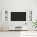 vidaXL TV szekrény garnitúra FLORIN 3 pcs Magas Fényű Fehér Faanyag
