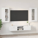 vidaXL TV szekrény garnitúra FLORIN 3 pcs Magas Fényű Fehér Faanyag