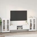 vidaXL TV szekrény garnitúra FLORIN 3 pcs Magas Fényű Fehér Faanyag