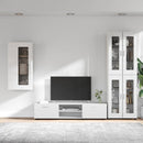 vidaXL TV szekrény garnitúra FLORIN 3 pcs Magas Fényű Fehér Faanyag
