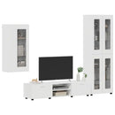 vidaXL TV szekrény garnitúra FLORIN 3 pcs Magas Fényű Fehér Faanyag