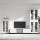 vidaXL TV szekrény garnitúra FLORIN 3 pcs Magas Fényű Fehér Faanyag