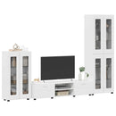 vidaXL TV szekrény garnitúra FLORIN 3 pcs Magas Fényű Fehér Faanyag