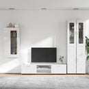 vidaXL TV szekrény garnitúra FLORIN 3 pcs Magas Fényű Fehér Faanyag