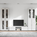 vidaXL TV szekrény garnitúra FLORIN 3 pcs Magas Fényű Fehér Faanyag