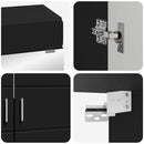 vidaXL Fürdőszoba bútor szett polcokkal tárolóval TULUM Fekete Faanyag