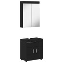 vidaXL Fürdőszoba bútor szett polcokkal tárolóval TULUM Fekete Faanyag