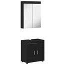 vidaXL Fürdőszoba bútor szett TULUM 2 pcs Fekete 60 x 34 x 63 cm