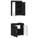 vidaXL Fürdőszoba bútor szett TULUM 2 pcs Fekete 60 x 34 x 63 cm