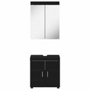 vidaXL Fürdőszoba bútor szett TULUM 2 pcs Fekete 60 x 34 x 63 cm