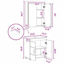 vidaXL Fürdőszoba bútor szett TULUM 2 pcs Beton Szürke 60 x 34 x 63 cm