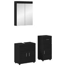 vidaXL Fürdőszoba bútor szett TULUM 3 pcs Fekete 60 x 34 x 63 cm