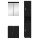 vidaXL Fürdőszoba bútor szett TULUM 3 pcs Fekete 60 x 34 x 63 cm
